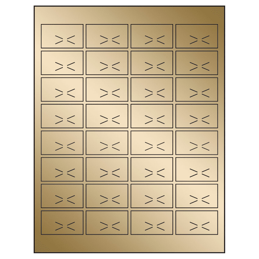 1.875" x 1.0625" Gold Foil Rectangular Sheet Labels