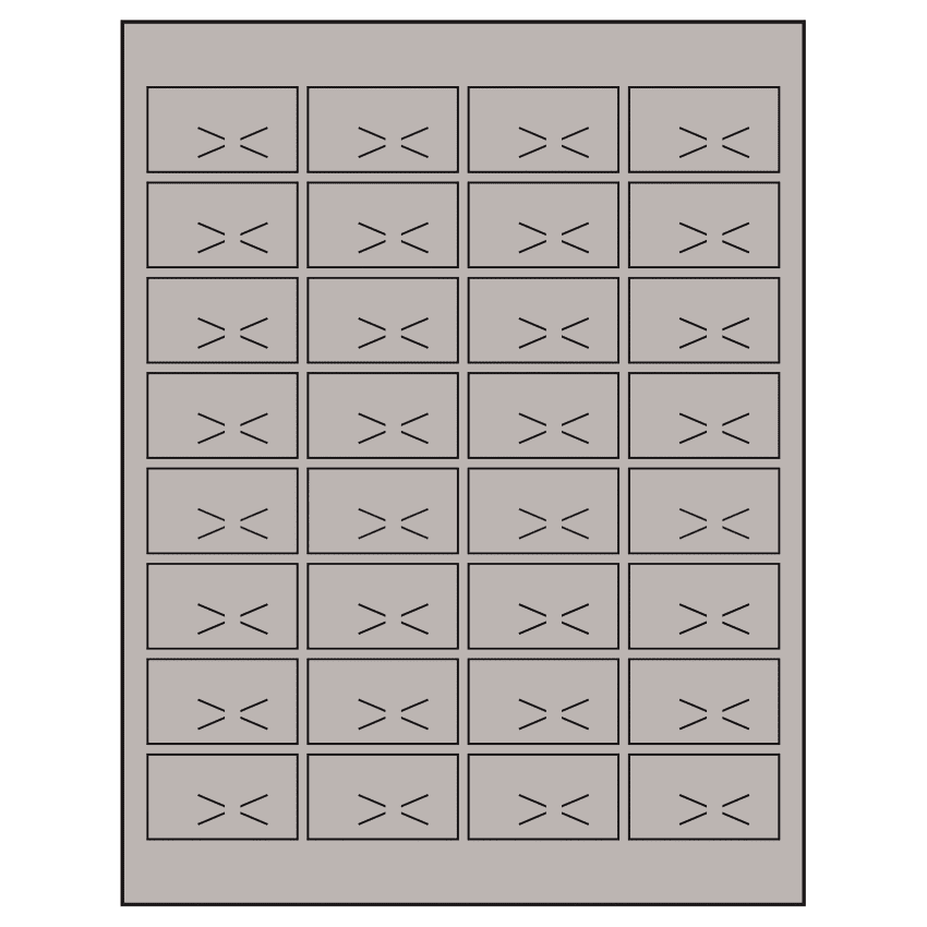 1.875" x 1.0625" Gray Rectangular Sheet Labels