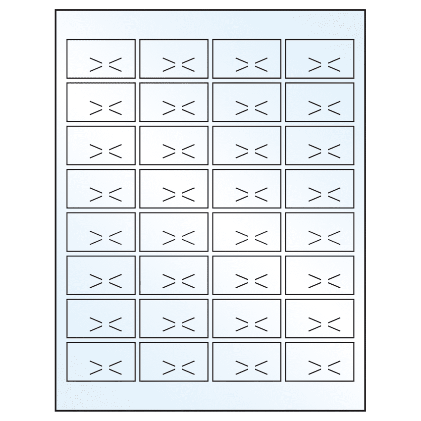 1.875" x 1.0625" White Mid Gloss Rectangular Sheet Labels