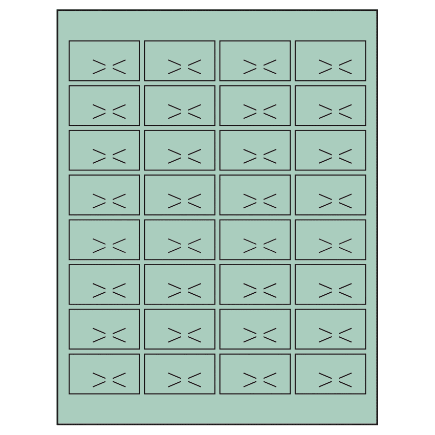 1.875" x 1.0625" Pastel Green Rectangular Sheet Labels