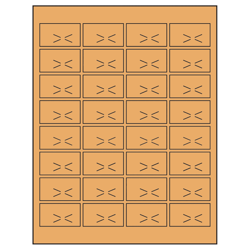 1.875" x 1.0625" Pastel Orange Rectangular Sheet Labels