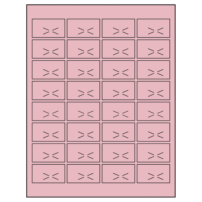 1.875" x 1.0625" Pastel Pink Rectangular Sheet Labels