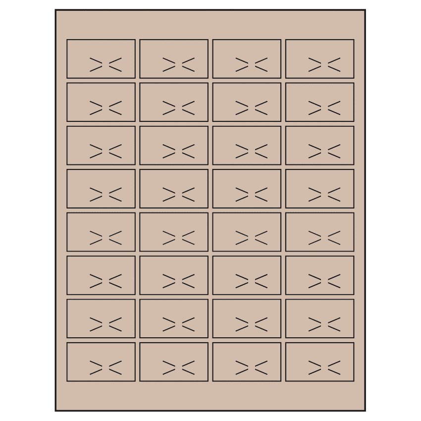 1.875" x 1.0625" Pastel Tan Rectangular Sheet Labels