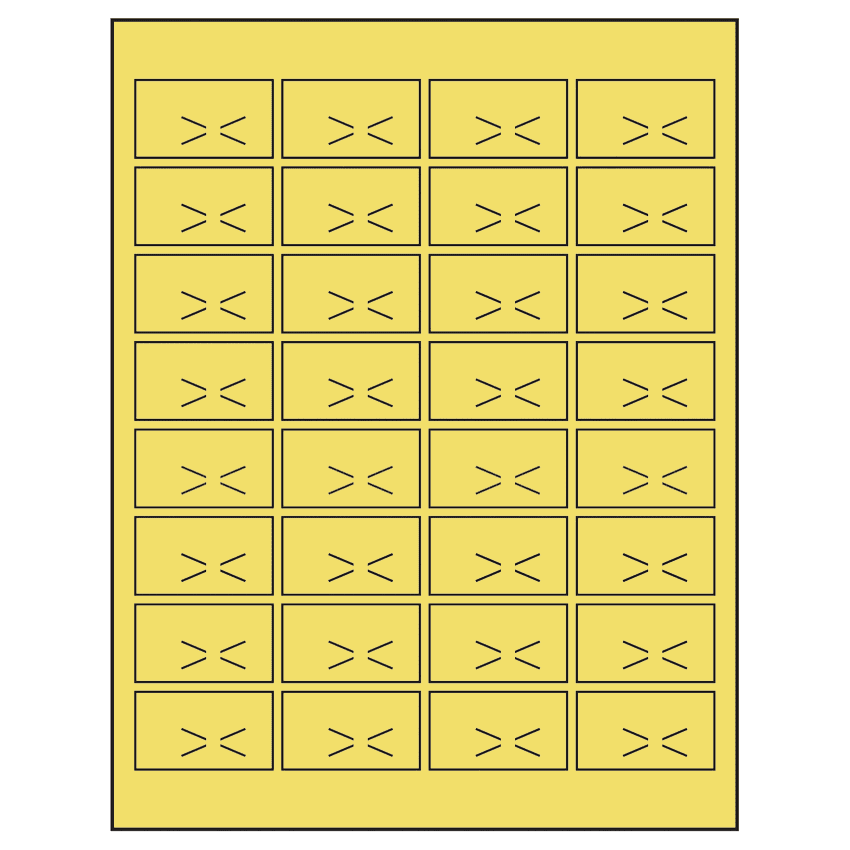 1.875" x 1.0625" Pastel Yellow Rectangular Sheet Labels