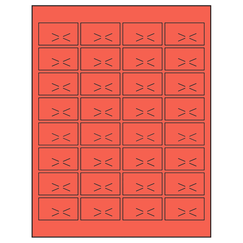 1.875" x 1.0625" Red Rectangular Sheet Labels