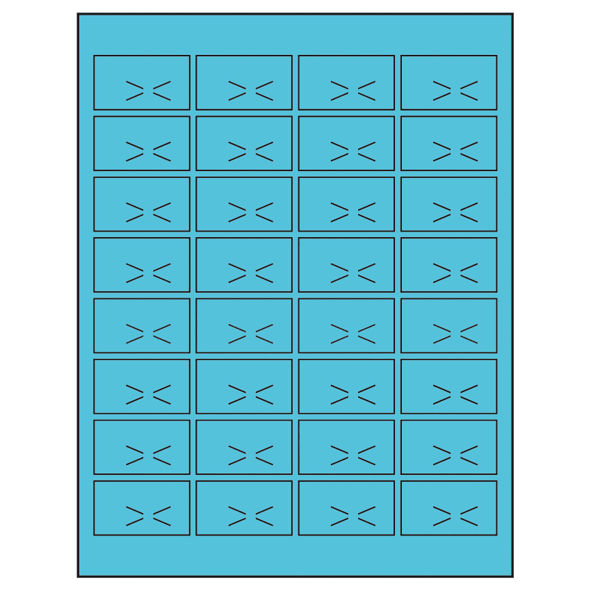 1.875" x 1.0625" Turquoise Rectangular Sheet Labels