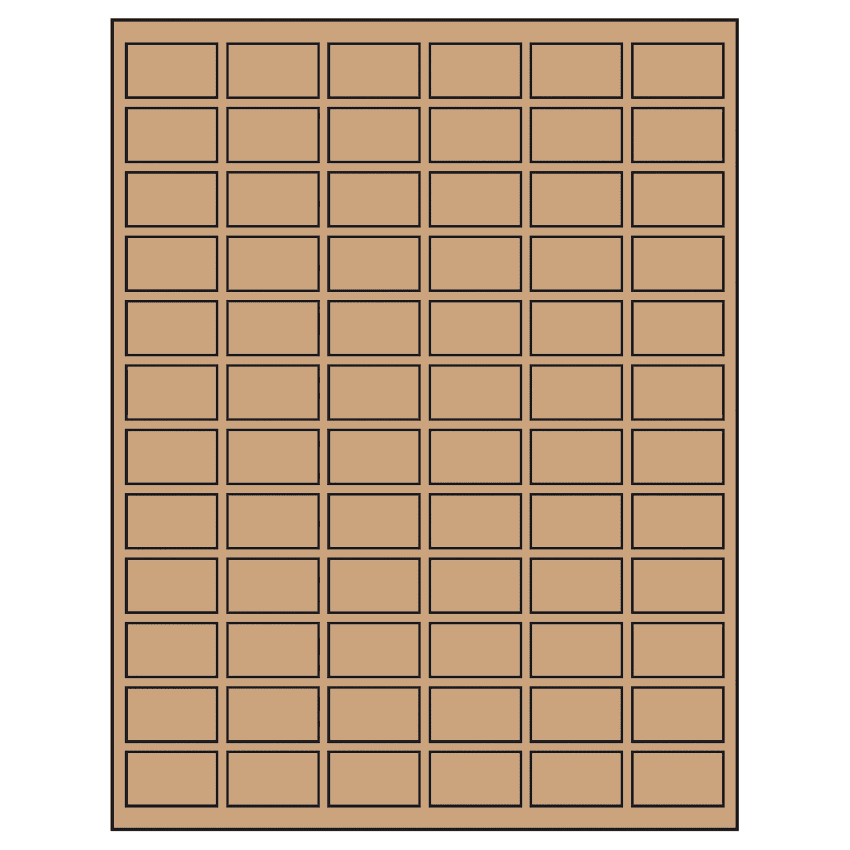 1.25" x 0.75" Brown Kraft Rectangular Sheet Labels