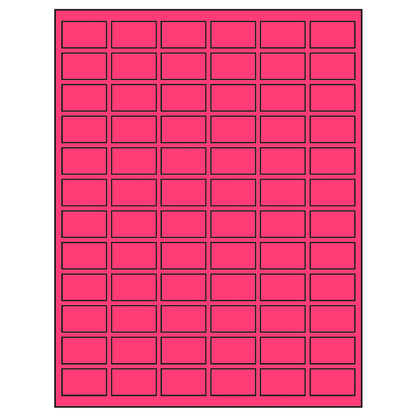 1.25" x 0.75" Fluorescent Pink Rectangular Sheet Labels