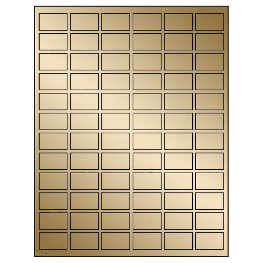 1.25" x 0.75" Gold Foil Rectangular Sheet Labels