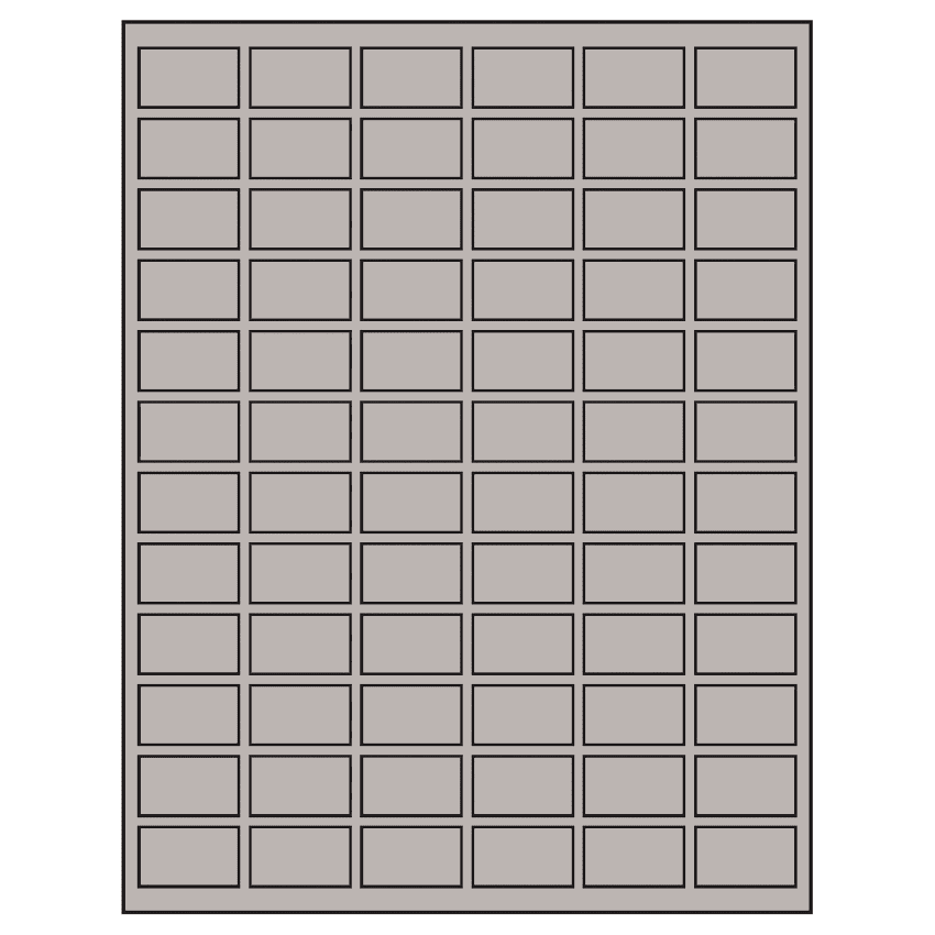 1.25" x 0.75" Gray Rectangular Sheet Labels
