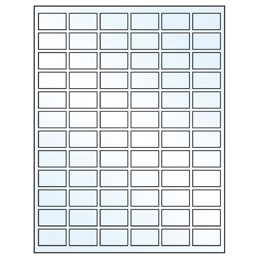 1.25" x 0.75" White Mid Gloss Rectangular Sheet Labels