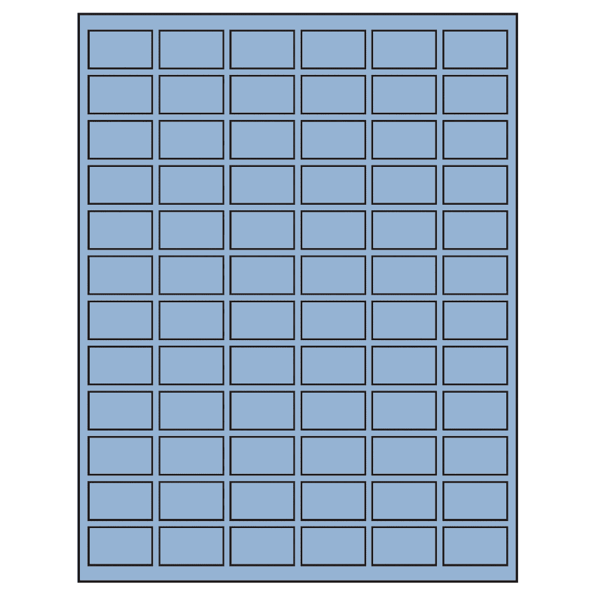 1.25" x 0.75" Pastel Blue Rectangular Sheet Labels