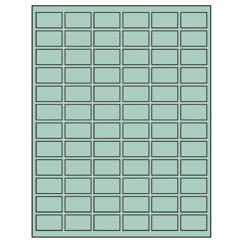 1.25" x 0.75" Pastel Green Rectangular Sheet Labels