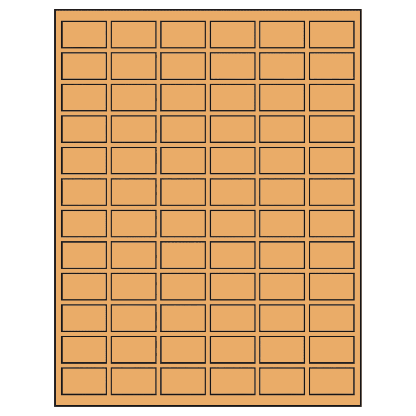 1.25" x 0.75" Pastel Orange Rectangular Sheet Labels