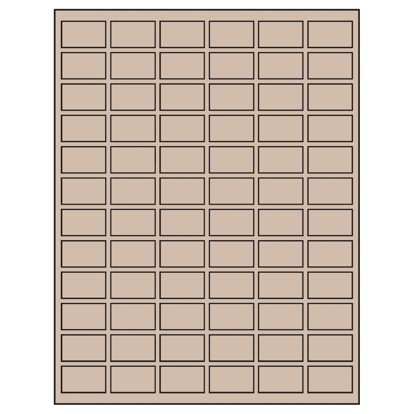 1.25" x 0.75" Pastel Tan Rectangular Sheet Labels