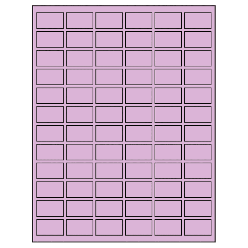 1.25" x 0.75" Pastel Purple Rectangular Sheet Labels