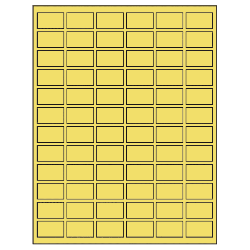 1.25" x 0.75" Pastel Yellow Rectangular Sheet Labels