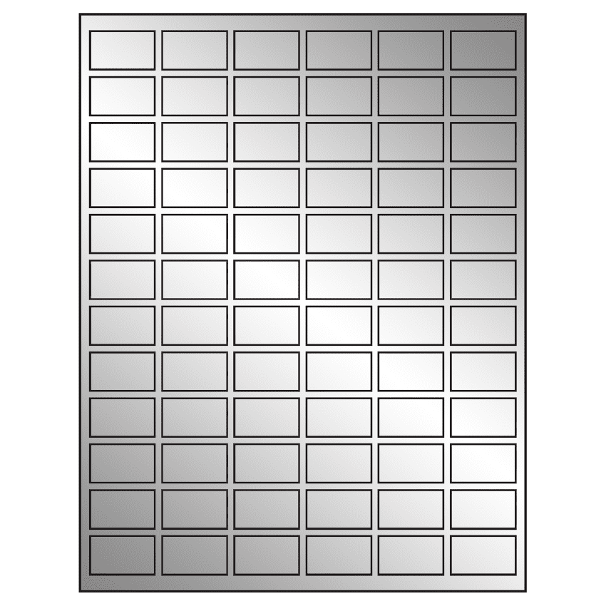 1.25" x 0.75" Silver Foil Rectangular Sheet Labels