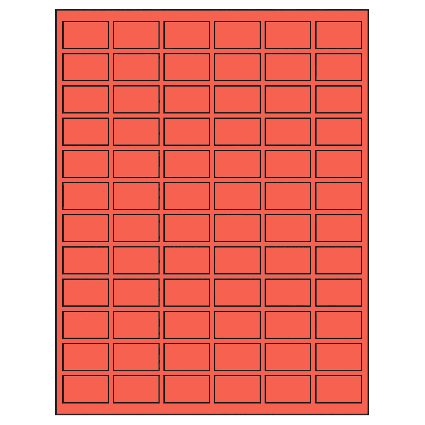 1.25" x 0.75" Red Rectangular Sheet Labels