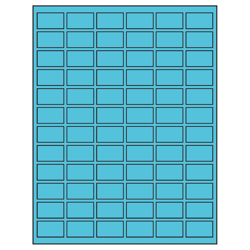 1.25" x 0.75" Turquoise Rectangular Sheet Labels