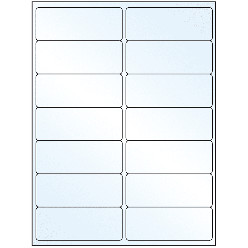 4" x 1.4375" Crystal Clear Rectangular Sheet Labels