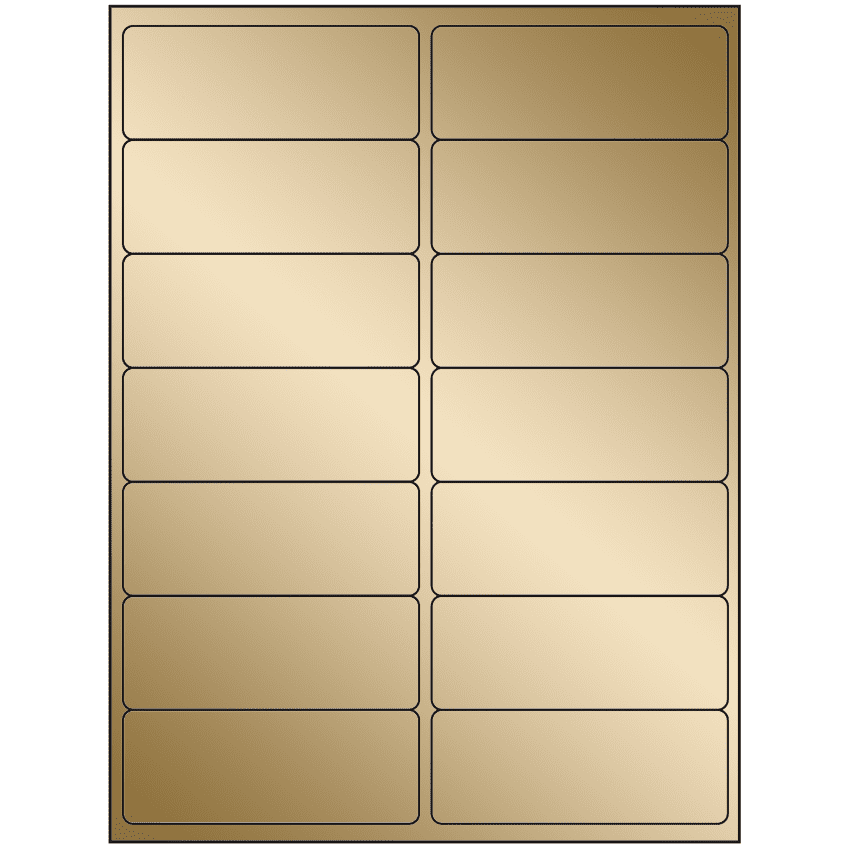 4" x 1.4375" Gold Foil Rectangular Sheet Labels