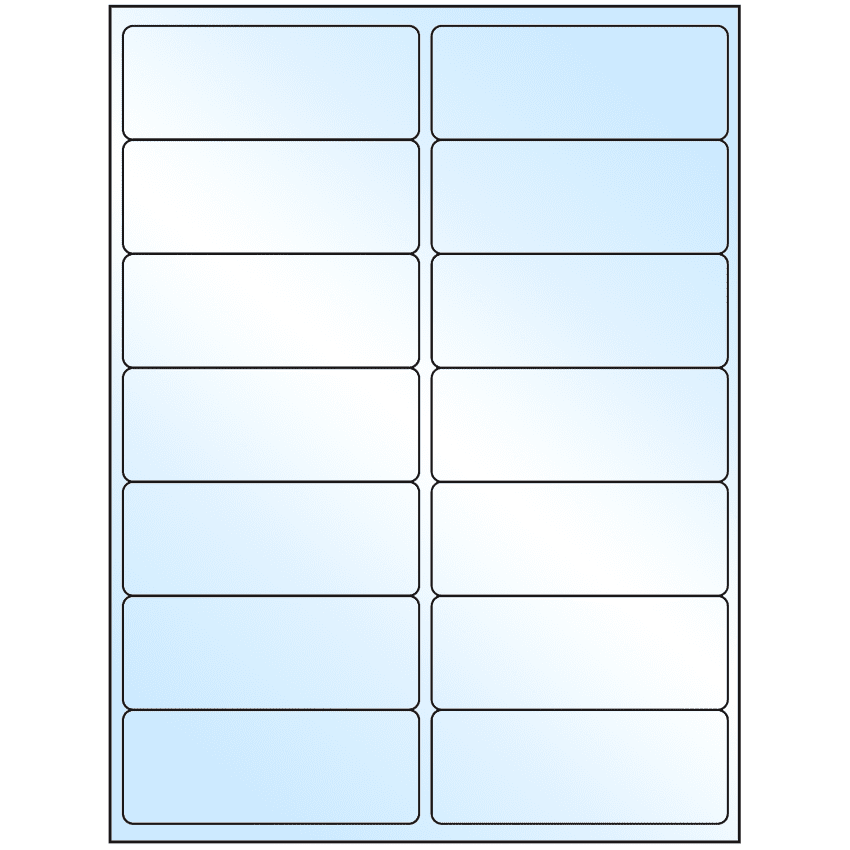 4" x 1.4375" White Premium High Gloss Rectangular Sheet Labels