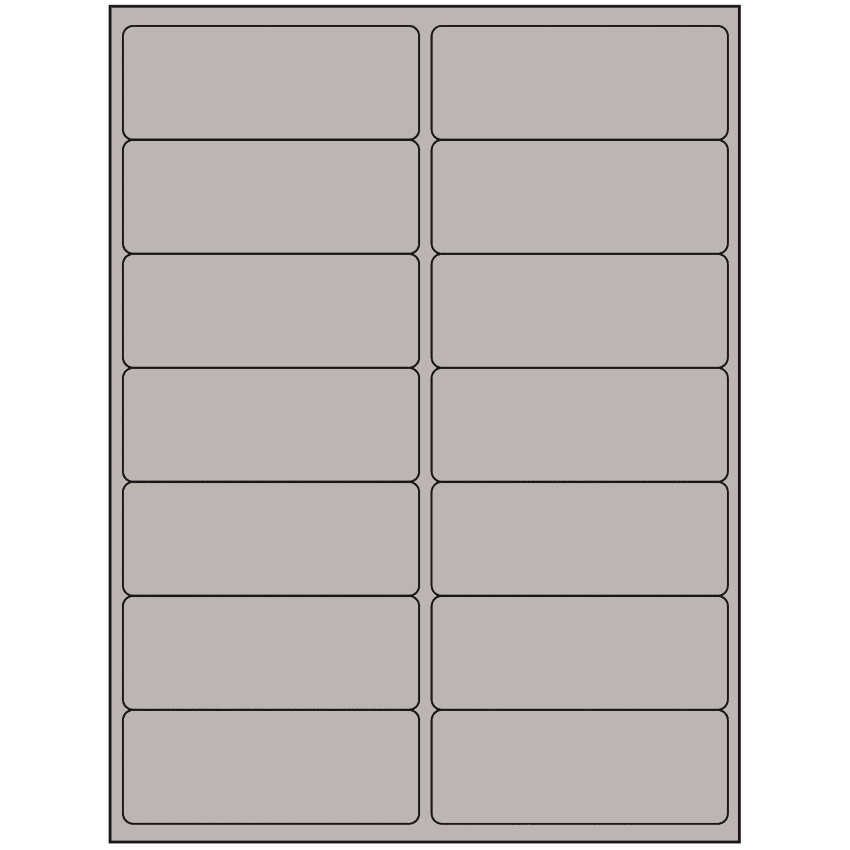 4" x 1.4375" Gray Rectangular Sheet Labels
