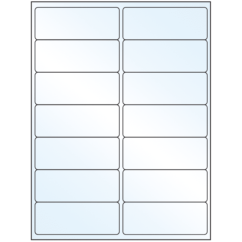 4" x 1.4375" White Mid Gloss Rectangular Sheet Labels