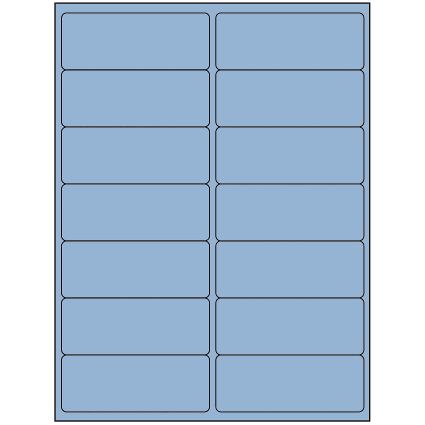4" x 1.4375" Pastel Blue Rectangular Sheet Labels