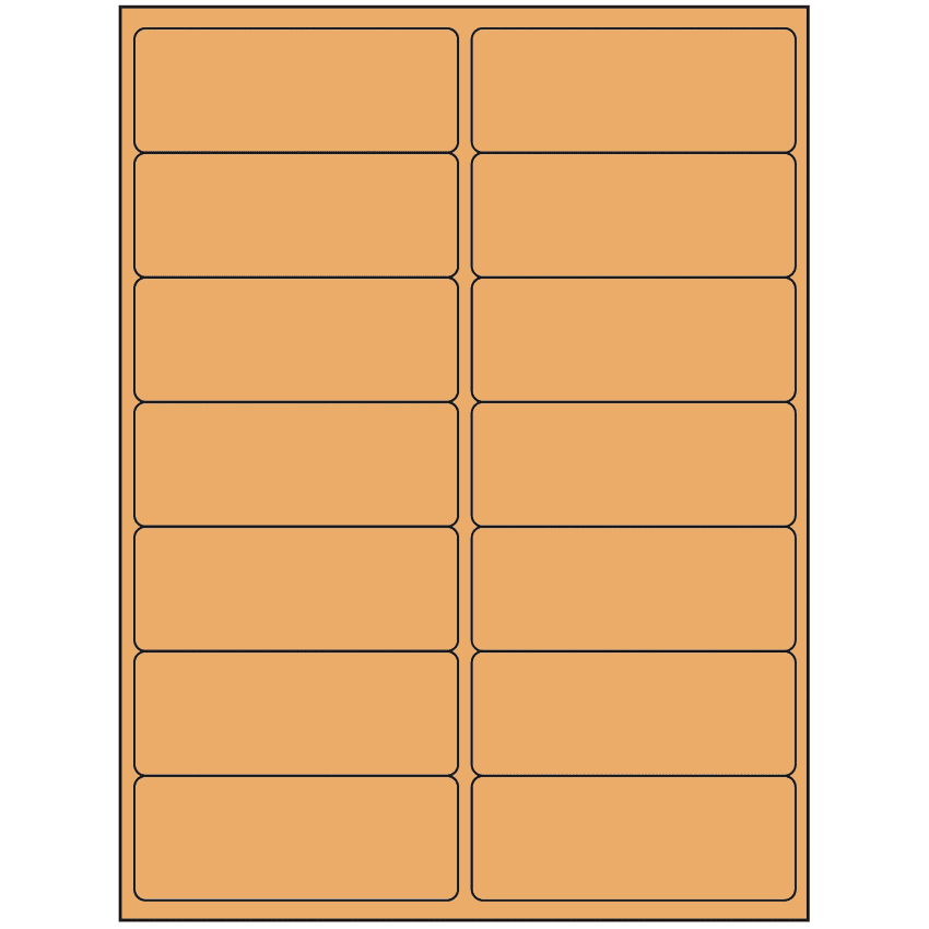 4" x 1.4375" Pastel Orange Rectangular Sheet Labels