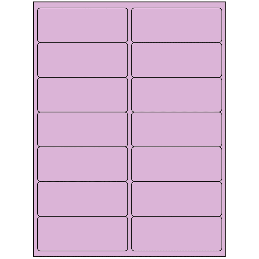 4" x 1.4375" Pastel Purple Rectangular Sheet Labels