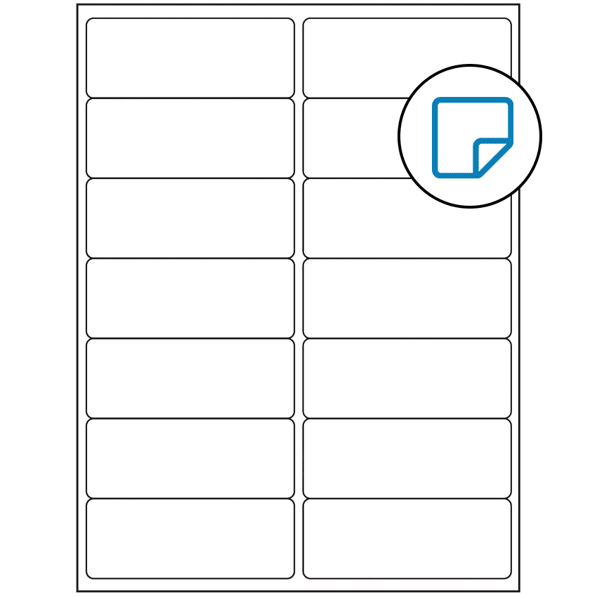 4" x 1.4375" White Rectangular Sheet Labels - Removable Adhesive