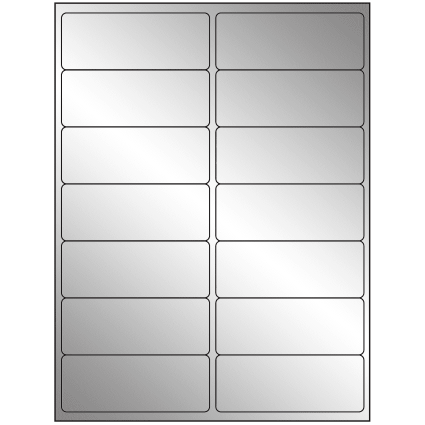 4" x 1.4375" Silver Foil Rectangular Sheet Labels