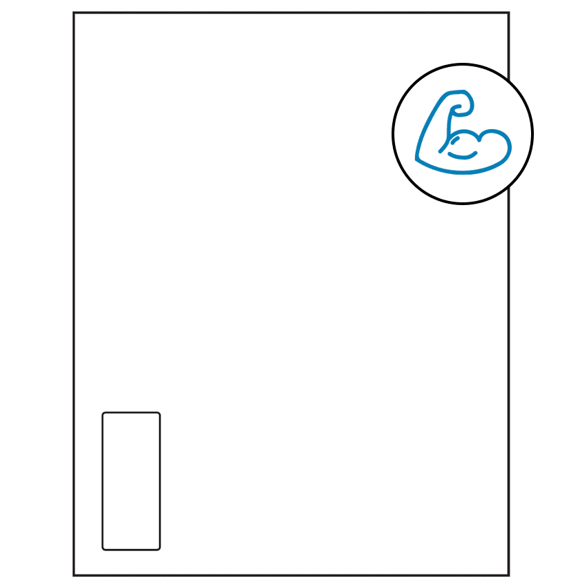 1.125" x 2.6875" White Rectangular Sheet Labels - Ultra Aggressive Adhesive