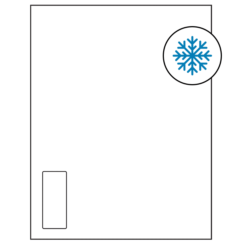 1.125" x 2.6875" White Rectangular Sheet Labels - Freezer Grade Adhesive