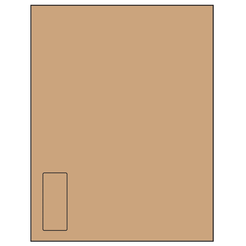 1.125" x 2.6875" Brown Kraft Rectangular Sheet Labels
