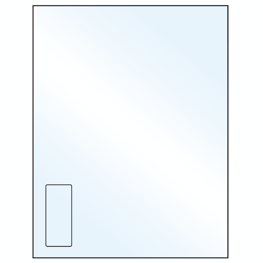 1.125" x 2.6875" Crystal Clear Rectangular Sheet Labels