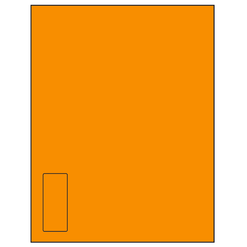 1.125" x 2.6875" Fluorescent Orange Rectangular Sheet Labels