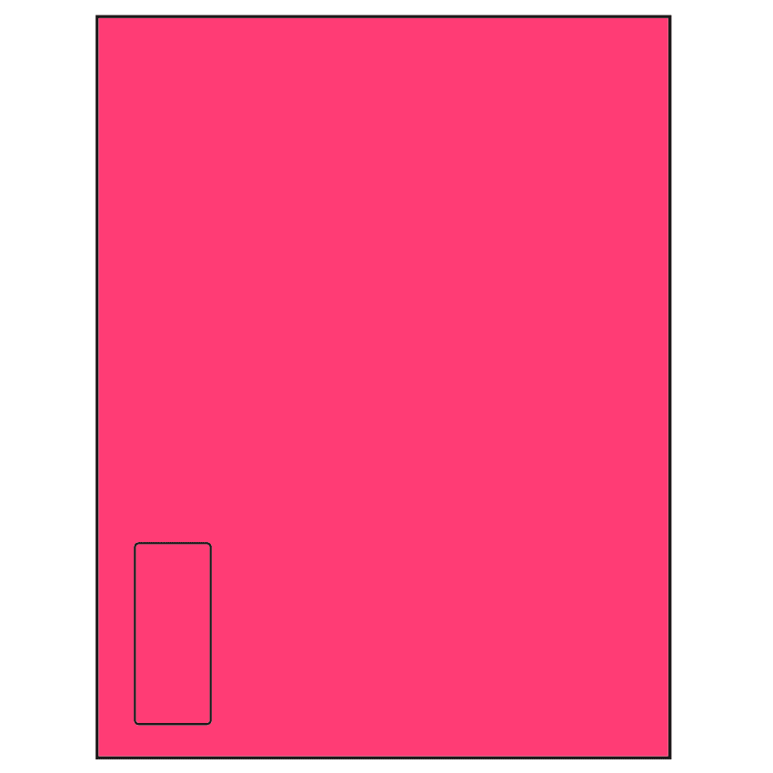 1.125" x 2.6875" Fluorescent Pink Rectangular Sheet Labels
