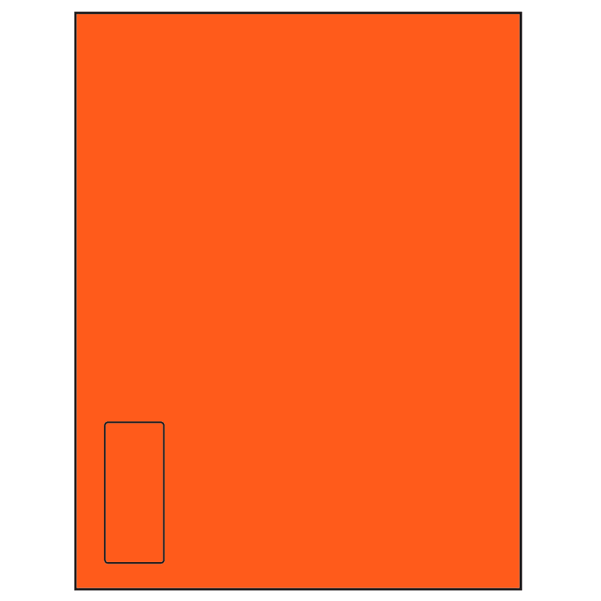 1.125" x 2.6875" Fluorescent Red Rectangular Sheet Labels