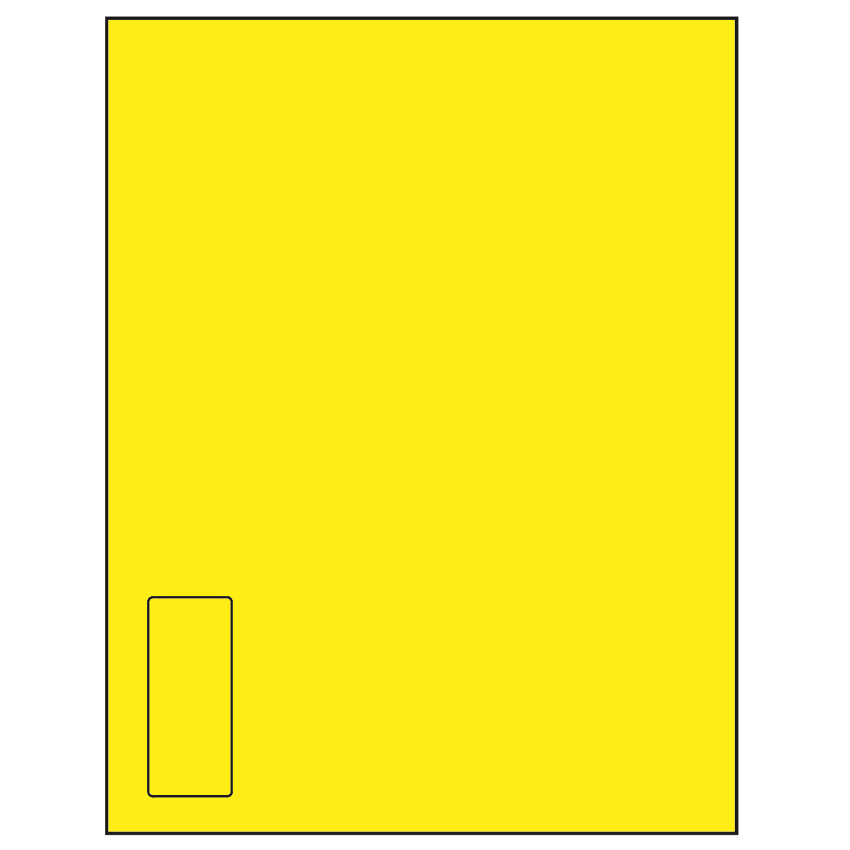 1.125" x 2.6875" Fluorescent Yellow Rectangular Sheet Labels