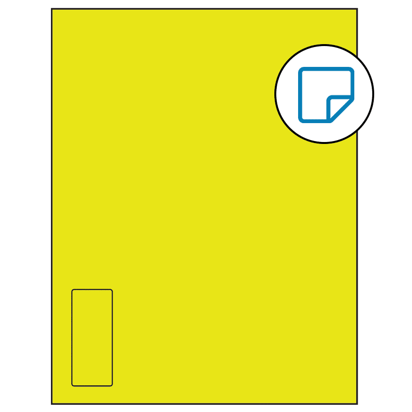1.125" x 2.6875" Fluorescent Yellow Rectangular Sheet Labels - Removable Adhesive
