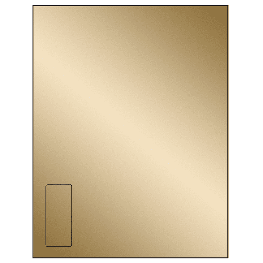 1.125" x 2.6875" Gold Foil Rectangular Sheet Labels