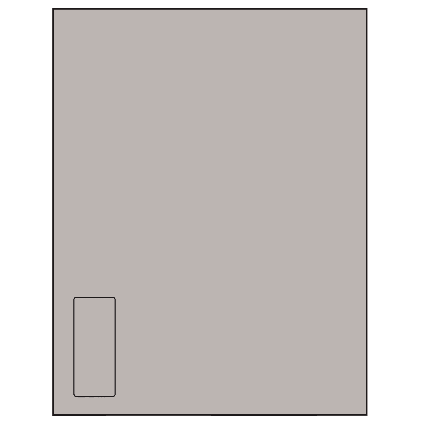 1.125" x 2.6875" Gray Rectangular Sheet Labels