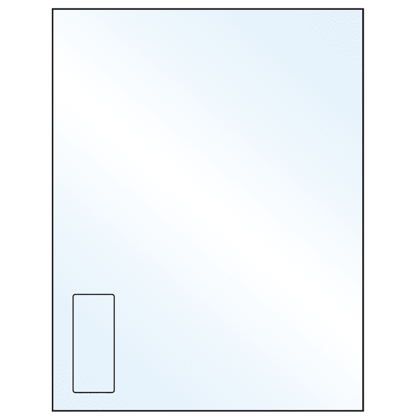 1.125" x 2.6875" White Mid Gloss Rectangular Sheet Labels