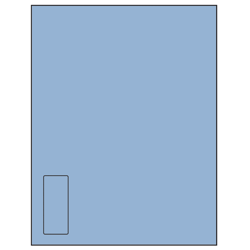 1.125" x 2.6875" Pastel Blue Rectangular Sheet Labels