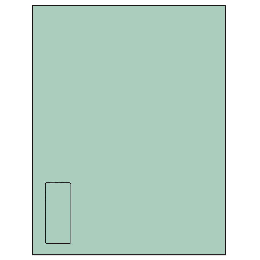 1.125" x 2.6875" Pastel Green Rectangular Sheet Labels