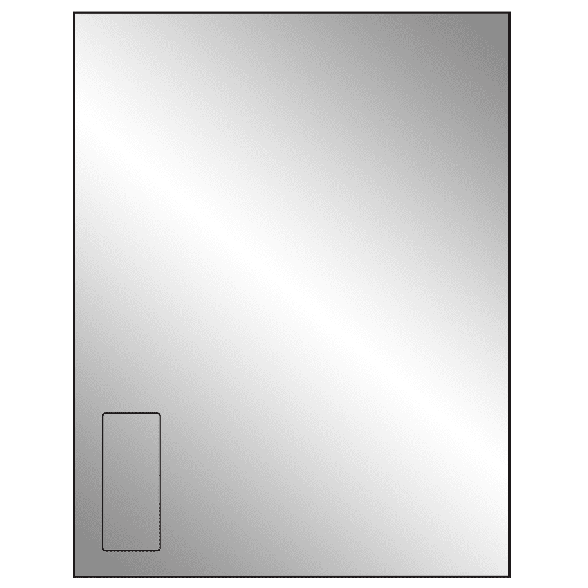 1.125" x 2.6875" Silver Foil Rectangular Sheet Labels