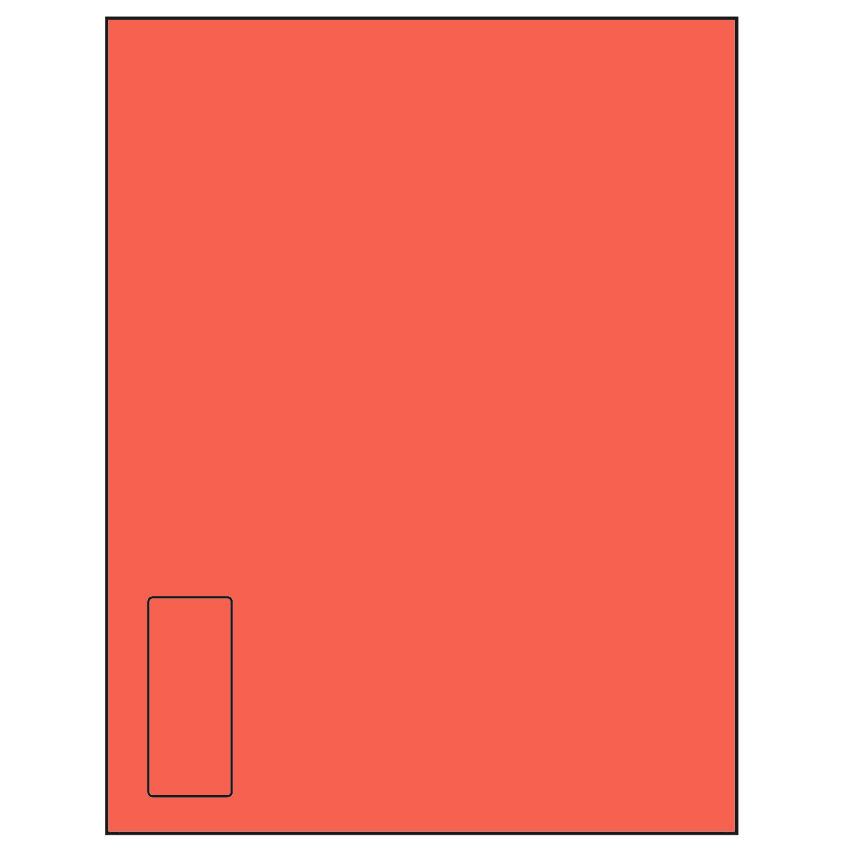 1.125" x 2.6875" Red Rectangular Sheet Labels